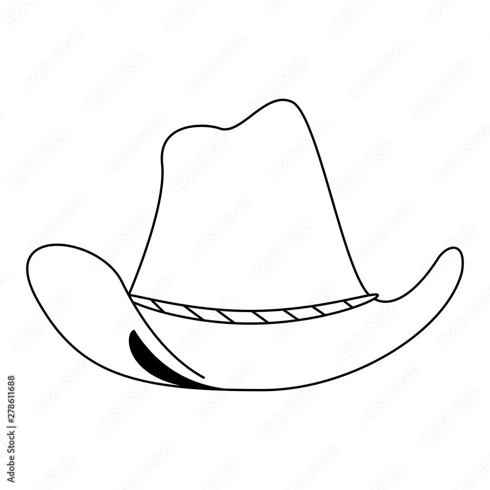 cowboy hat retro classic cartoon in black and white cowboy hat retro classic cartoon in black and white