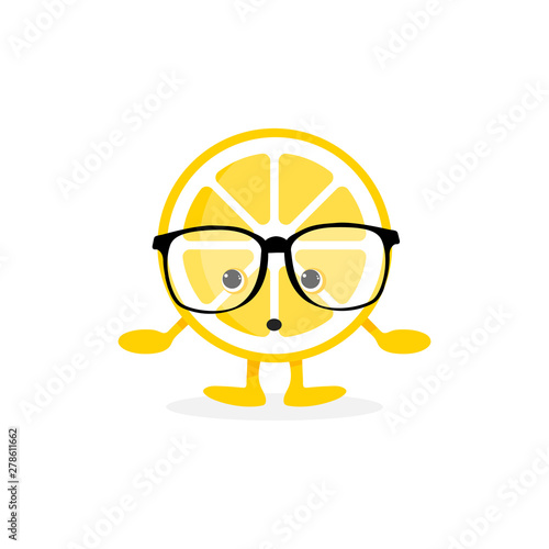 Isolated Lemon cute smile character