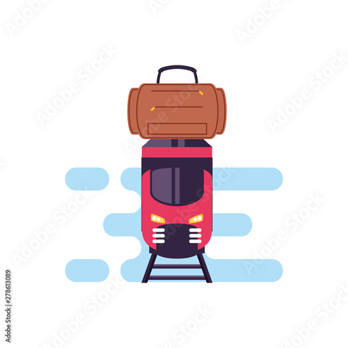 travel suitcase equipment with train