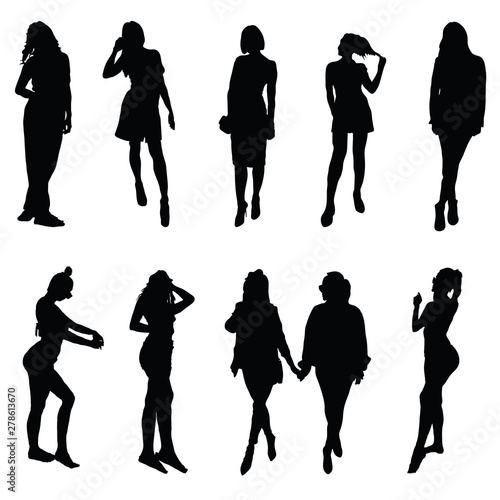 girl silhouette posing set three
