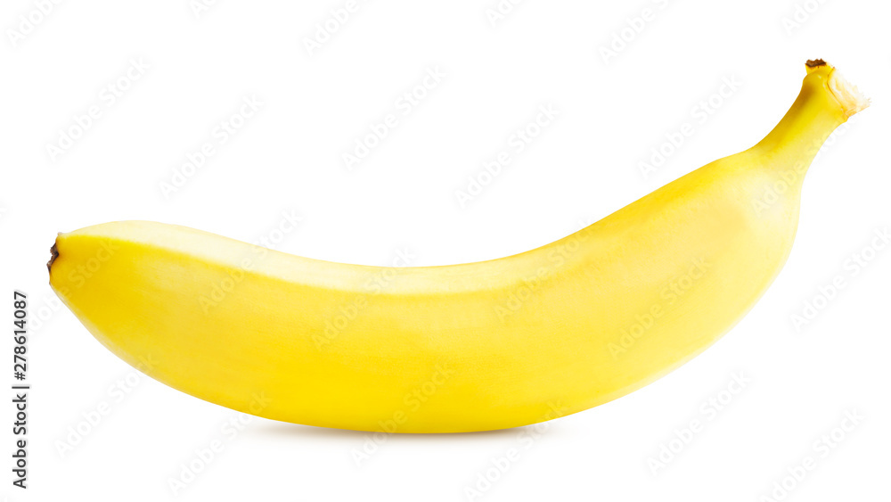 Banana. Single Banana Isolated on White. Full Depth of Field