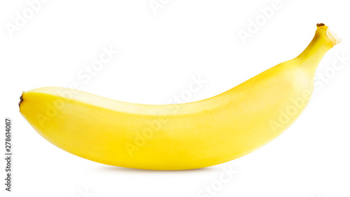 Banana. Single Banana Isolated on White. Full Depth of Field