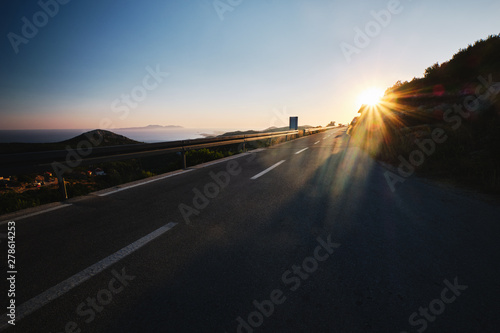 Road in the Mediterranean on the island of Hvar, Croatia