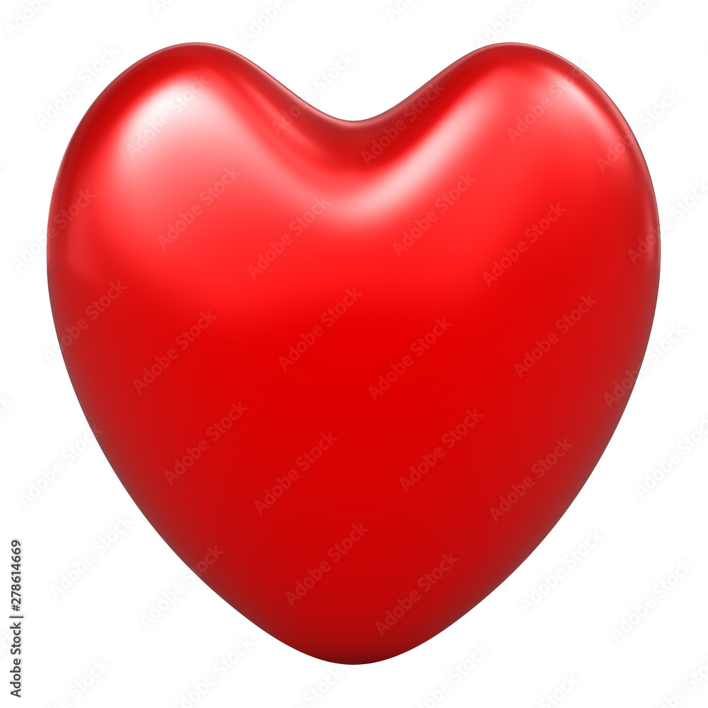 Red heart. 3d-rendering.