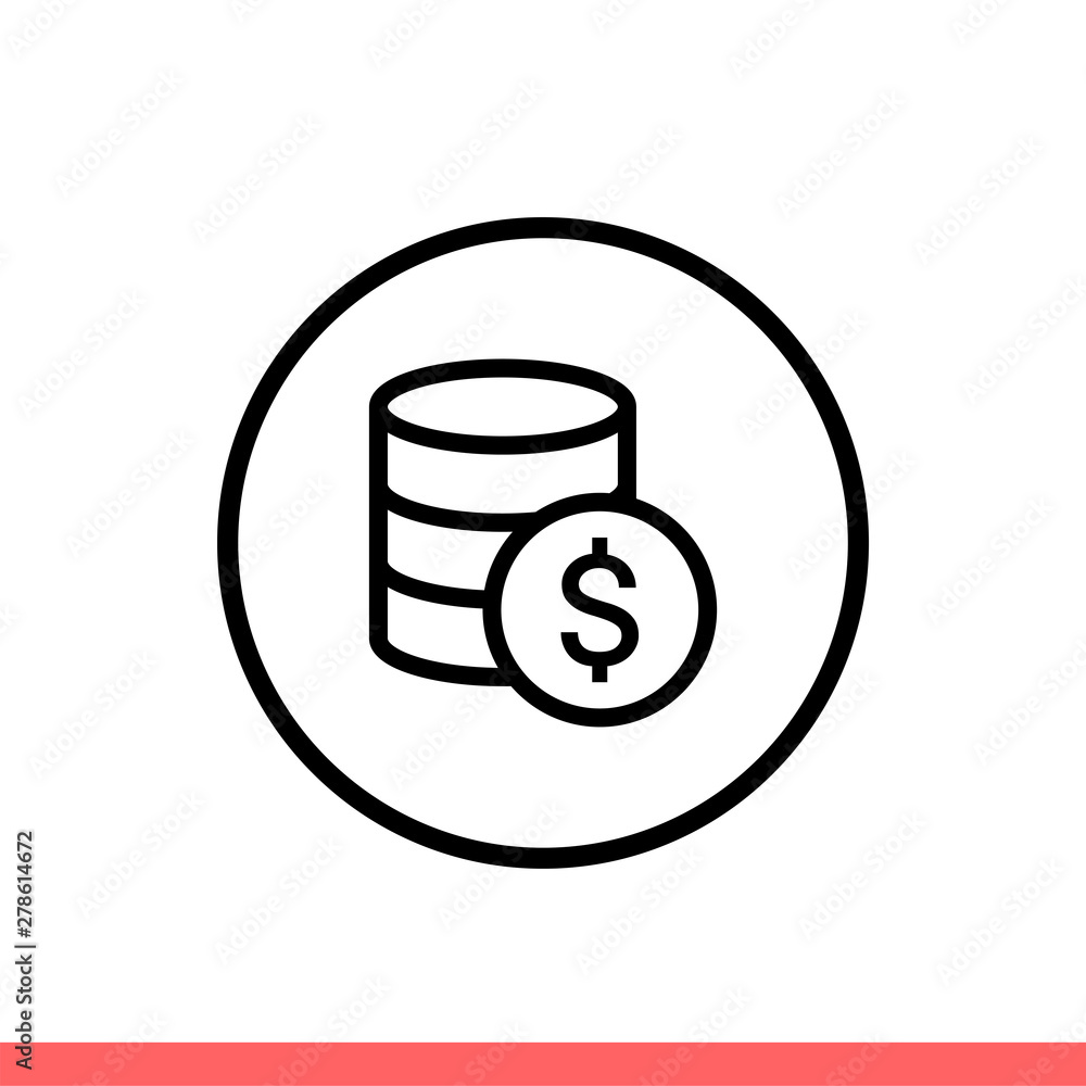 Coin vector icon, money symbol. Simple, flat design isolated on white background for web or mobile app Coin vector icon, money symbol. Simple, flat design isolated on white background for web or mobile app