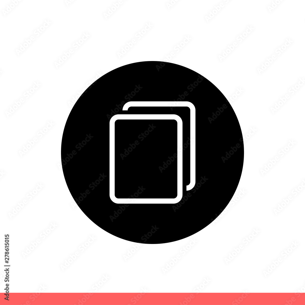 Copy vector icon, duplicate symbol. Simple, flat design isolated on white background for web or mobile app Copy vector icon, duplicate symbol. Simple, flat design isolated on white background for web or mobile app