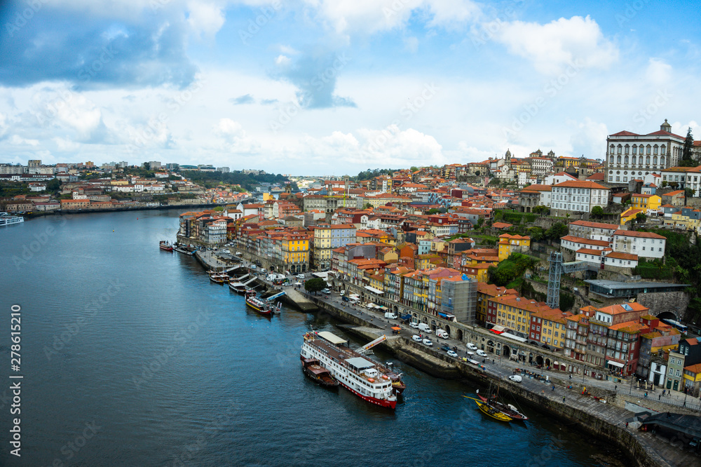 Oporto historical city center and Douro river