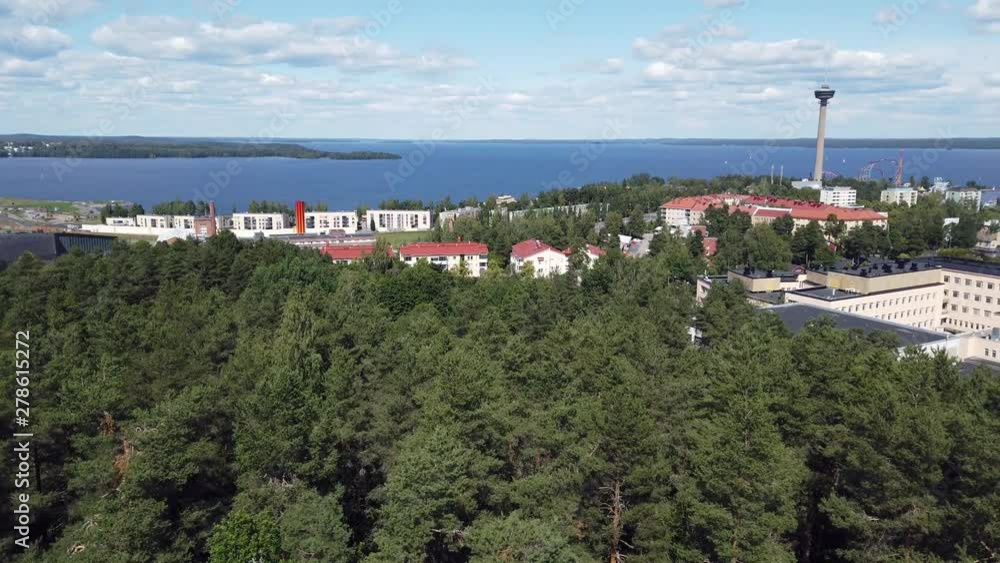 Tampere, Finland. View from Pyynikki Observation Tower to lake Näsijärvi. Tampere, Finland. View from Pyynikki Observation Tower to lake Näsijärvi.