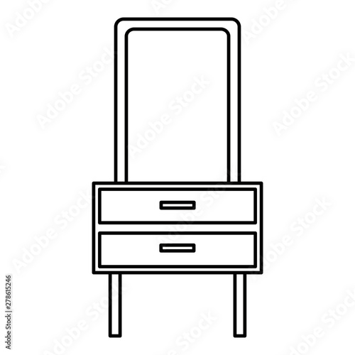furniture mirror drawers decoration icon