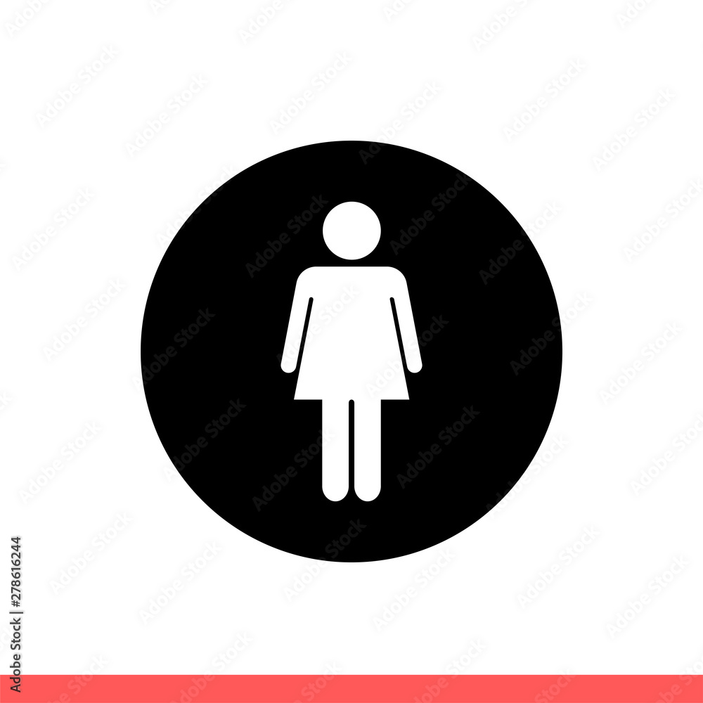 Female vector icon, woman symbol. Simple, flat design isolated on white background for web or mobile app Female vector icon, woman symbol. Simple, flat design isolated on white background for web or mobile app