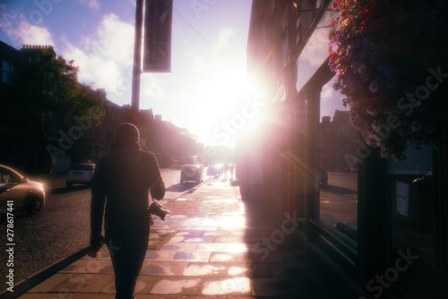 people walking on city street 