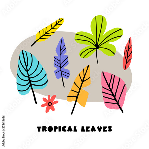 Set of abstract tropical leaves