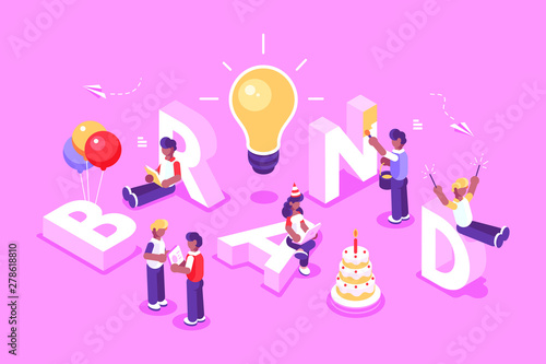 Brand vector text with employers