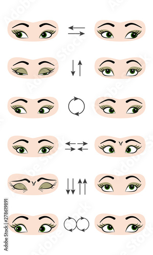 Set of exercises for the prevention and improvement  for eyes.