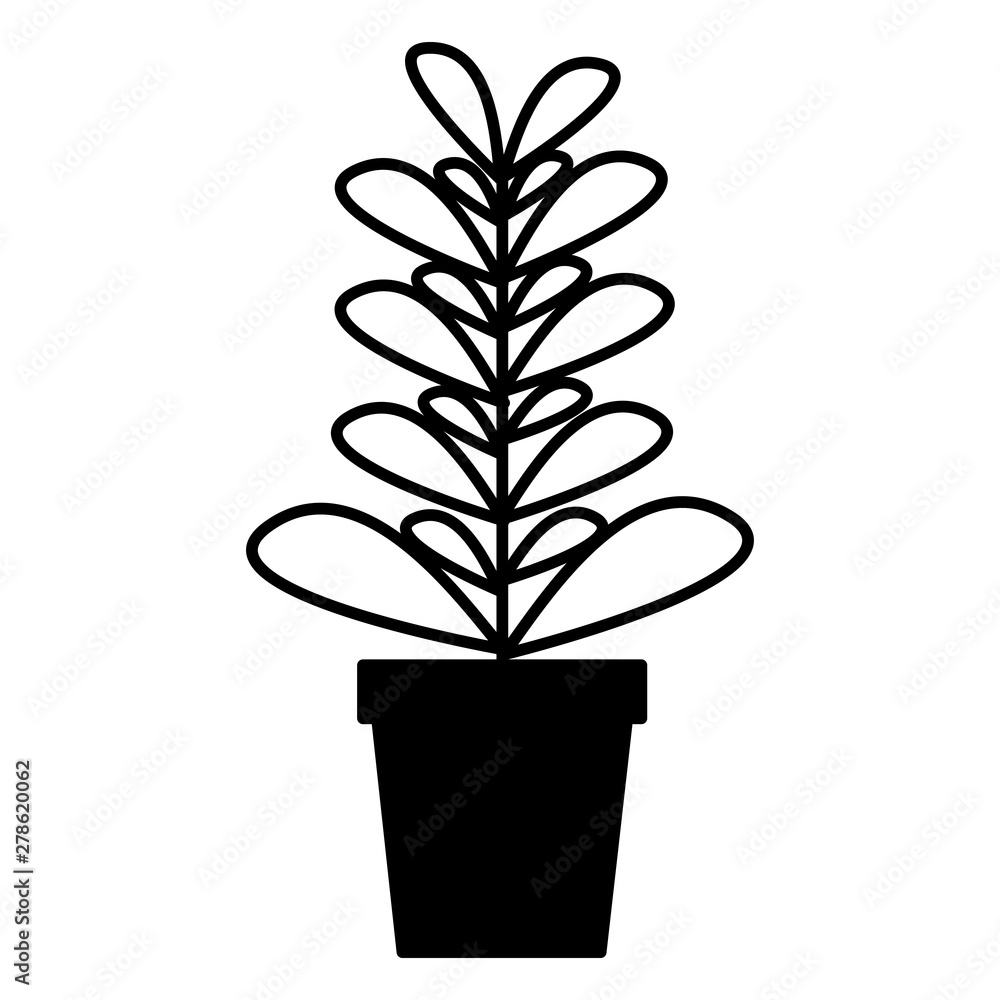 plant in pot decoration icon