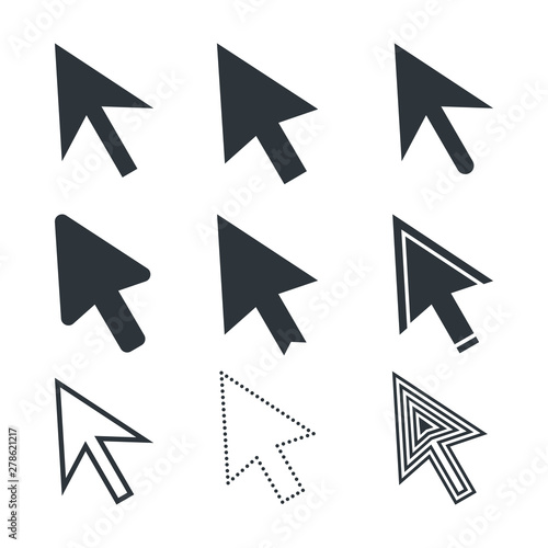 Arrow icons or vector pointers logo set for web navigation design elements