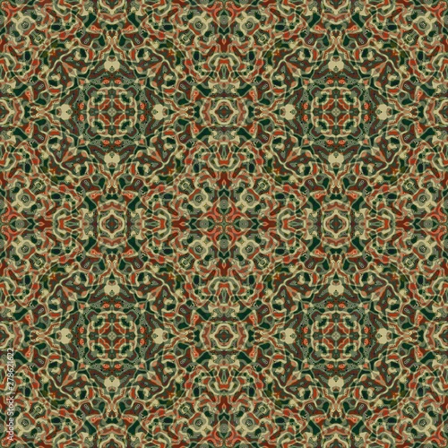 Kaleidoscopic abstract boho geometric seamless design background
