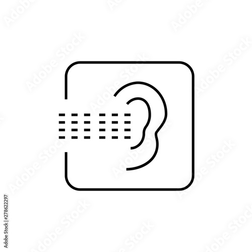 Human ear listening sounds icon