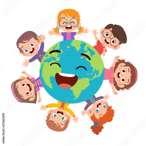 kids earth day vector illustration