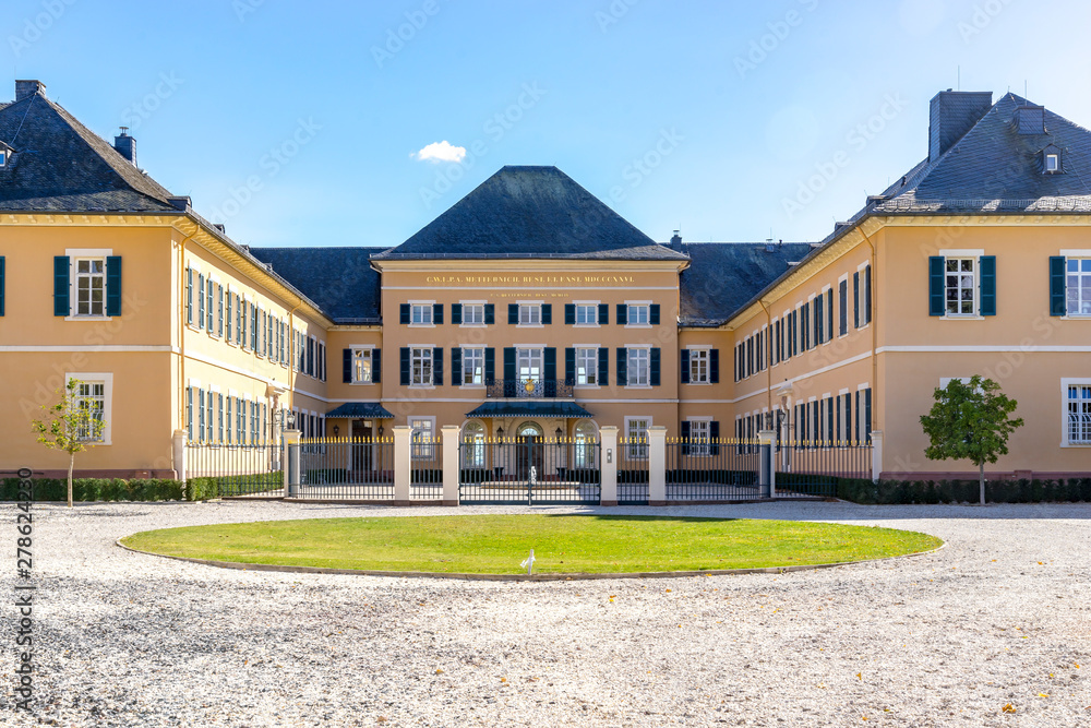 Ruedesheim Schloss Johannisberg, GERMANY, October 01, 2018: Schloss Johannisberg castle Rheingau
