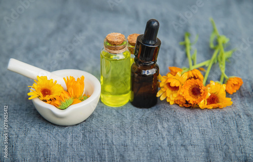 The calendula extract. Selective focus. photo