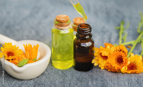 The calendula extract. Selective focus. photo