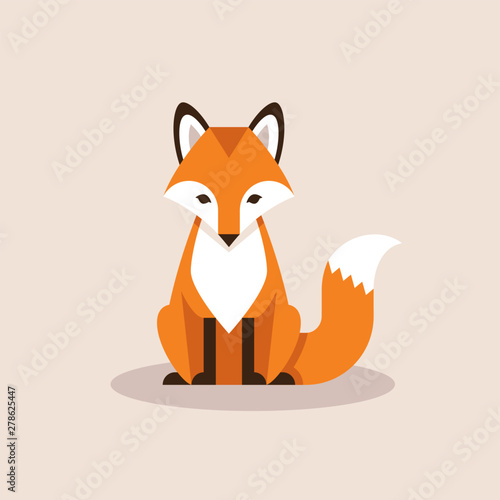 Sitting fox vector illustration. photo