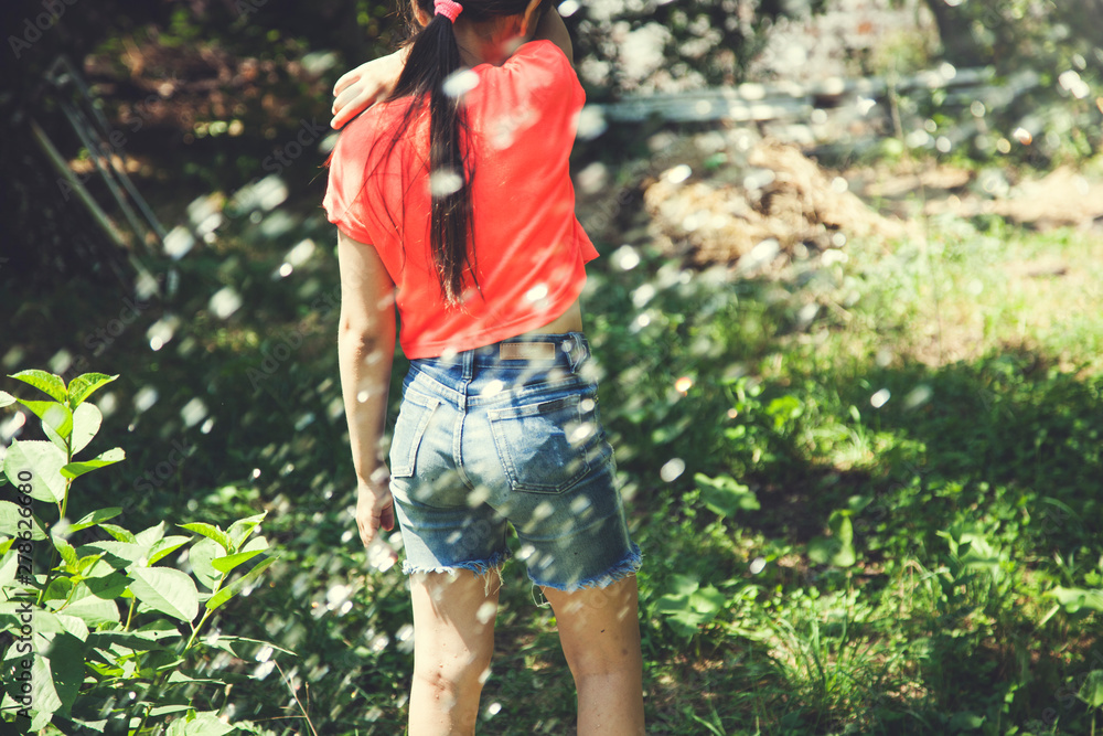 sad baby in garden sad baby in garden