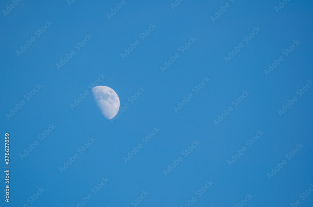 Month in the sky in the middle of the day Month in the sky in the middle of the day
