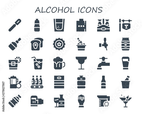 alcohol icon set