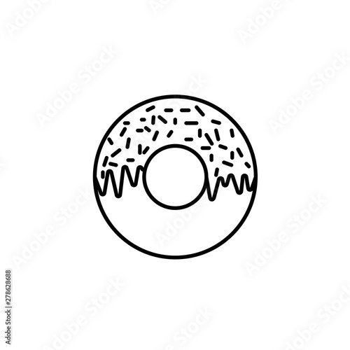 glazed cake with a hole vector icon