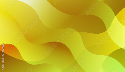 Template Background With Wave Geometric Shape. For Template Cell Phone Backgrounds. Vector Illustration with Green Yellow Color Gradient.