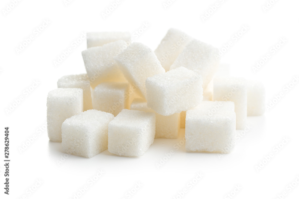 Sweet white sugar cubes. Sweet white sugar cubes.
