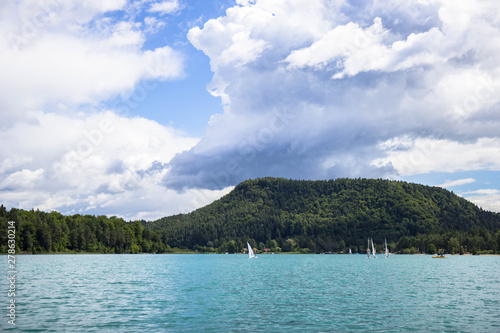 sky over Faaker see in Ausrian Alps, Carinthia region