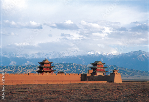 Jiayuguan Fortress at the end of the Great Wall, China photo