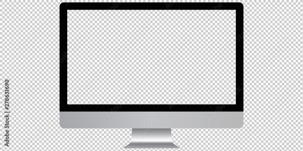 Computer with transparent screen. Computer vector mockup, ideal for UI ...