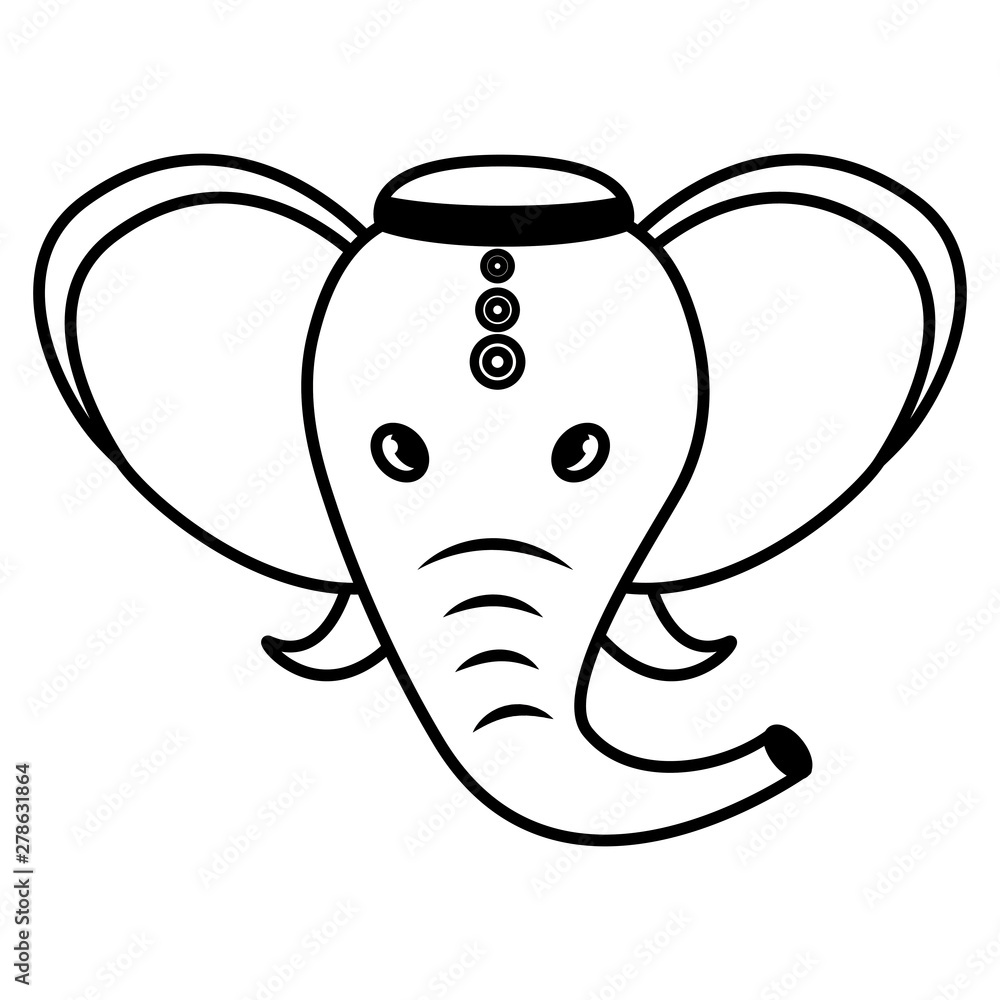 indian elephant ganesha folk icon indian elephant ganesha folk icon