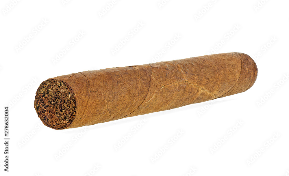 Big brown cigar isolated on a white background Big brown cigar isolated on a white background