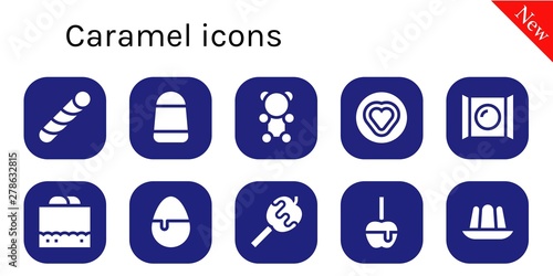 caramel icon set
