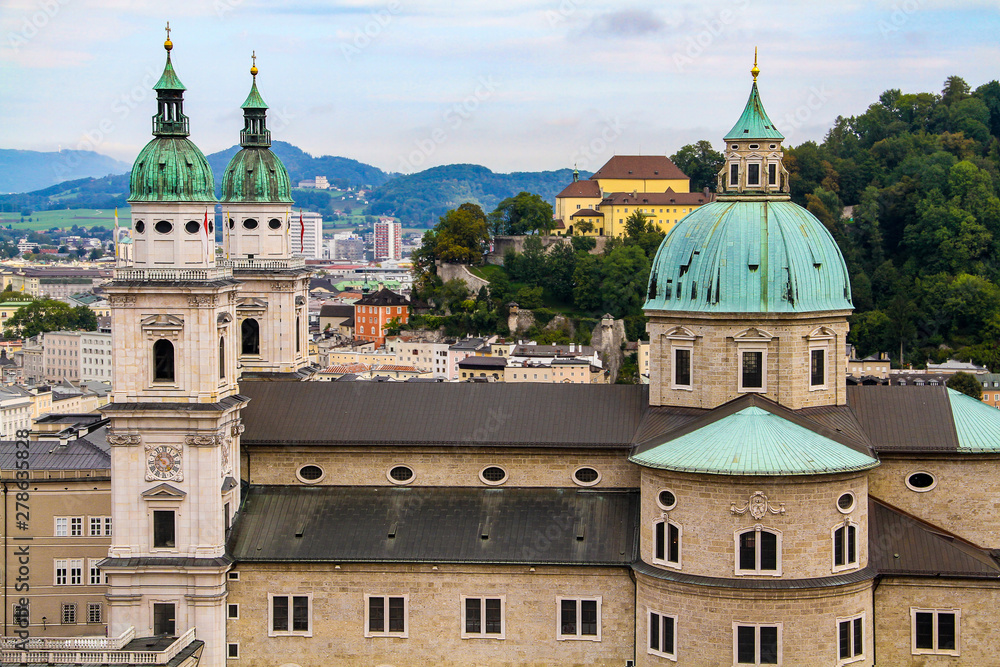 Scenic view of the city of Salzburg (Austria)