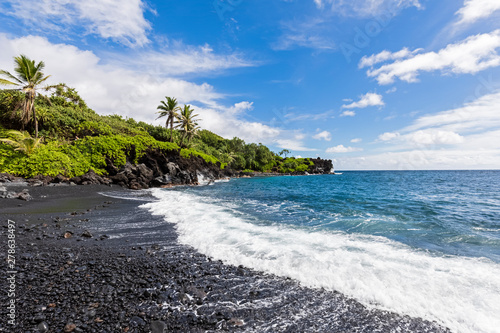 Black Sand Beach, Waianapanapa State Park, Maui, Hawaii, USA photo