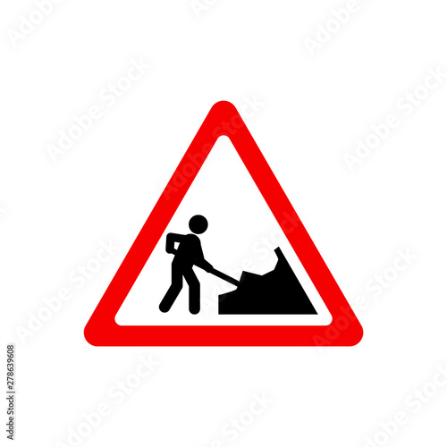 Traffic signs, construction. Vector icon