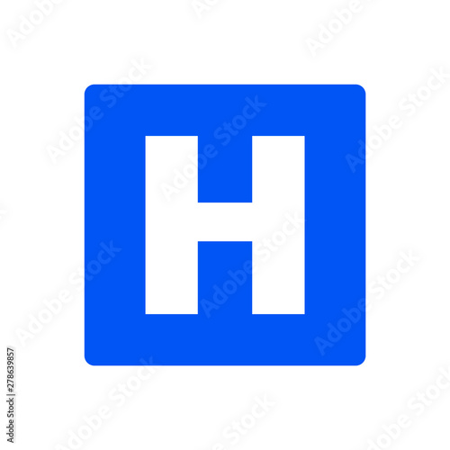 Traffic signs, hospital. Vector icon