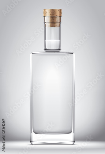 Glass bottle mockup. With cork version
