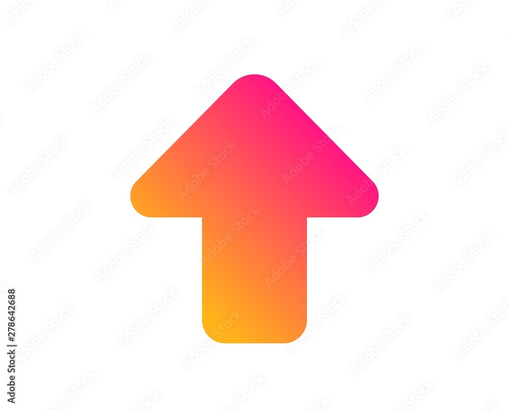 Upload arrow icon. Direction Arrowhead symbol. Navigation pointer sign. Classic flat style. Gradient upload icon. Vector Upload arrow icon. Direction Arrowhead symbol. Navigation pointer sign. Classic flat style. Gradient upload icon. Vector