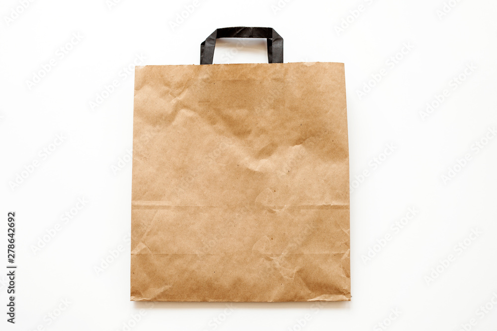 Blank paper carrier bags with handles for shopping. Blank paper carrier bags with handles for shopping.