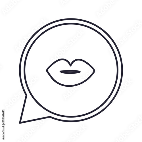 social media talk bubble kiss