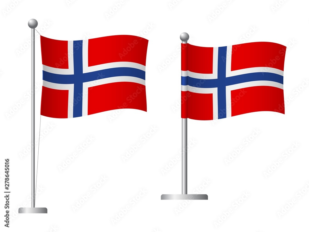 Norway flag on pole icon