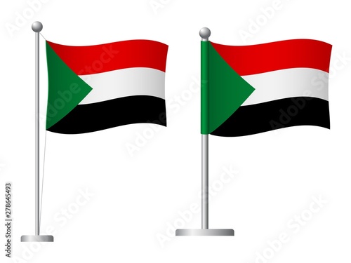 Free Download sudan flag on pole icon - GFXLoad