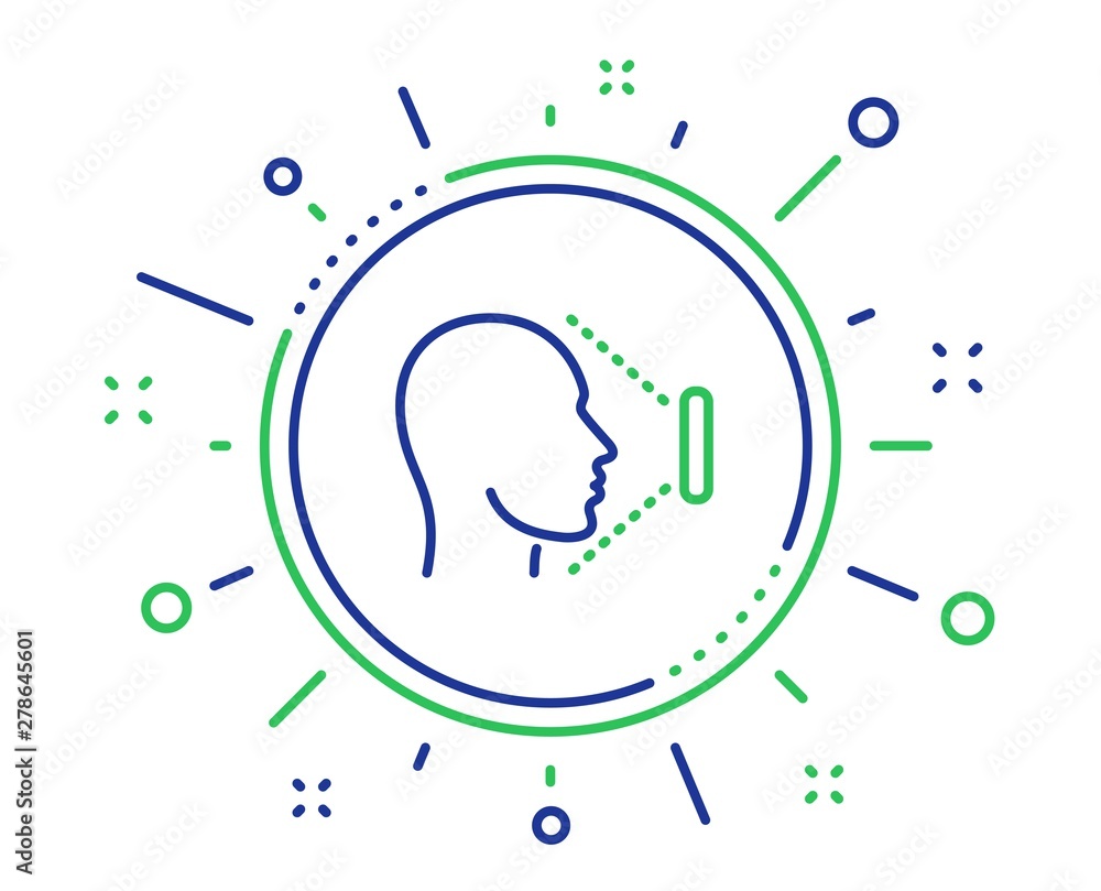 Face scanning line icon. Phone Face id sign. Head identification symbol. Quality design elements. Technology face id button. Editable stroke. Vector Face scanning line icon. Phone Face id sign. Head identification symbol. Quality design elements. Technology face id button. Editable stroke. Vector